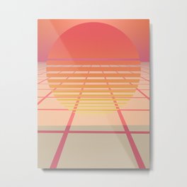 Minimal Sun Grid Metal Print