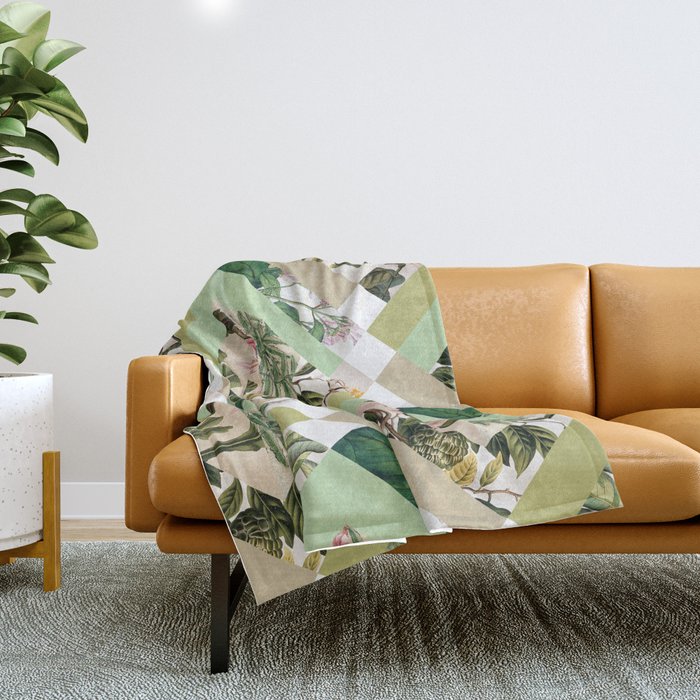 Cubed Vintage Botanicals Throw Blanket