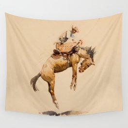 Bucking Bronco by Edward Borein Wall Tapestry