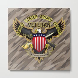 United States Armed Forces Military Veteran Eagle - Proudly Served Metal Print | Army, Eagle, Usvet, Militaryveteran, Usveteran, Drawing, Airforce, Usa, Veteran, America 