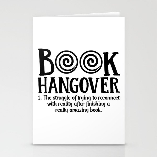 Funny Book Hangover Definition Stationery Cards