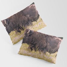 Wildlife Photography Buffalo Yellowstone National Park Wyoming Nature Pillow Sham