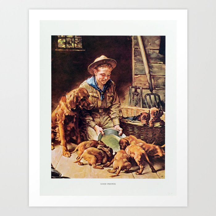 Scouting Through the Eyes of Norman Rockwell - Norman Rockwell Art Print by  Fine Art Prints