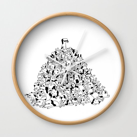 Pupper Pile Wall Clock