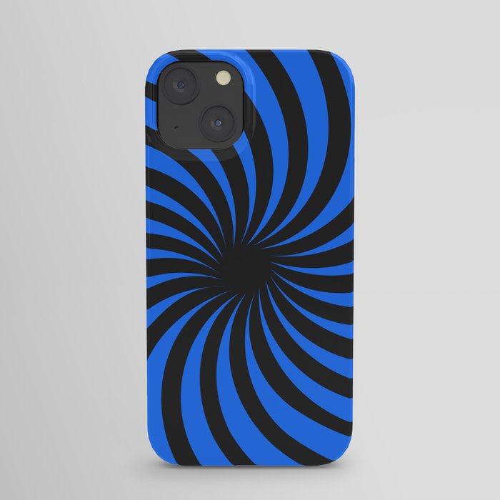 Black and Blue Spinning Hole. iPhone Case