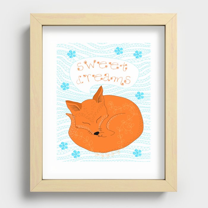 Sweet Foxy Dreams Recessed Framed Print