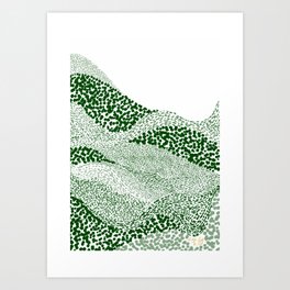Abstract Green Dots Art Print