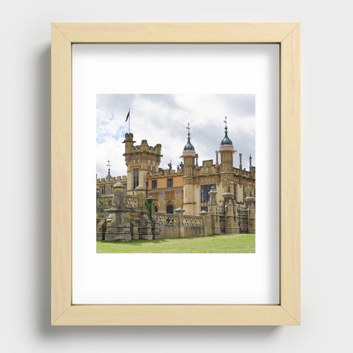 Great Britain Photography - Knebworth House Under The Cloudy Sky Recessed Framed Print