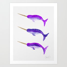 Purple Narwhal Art Print