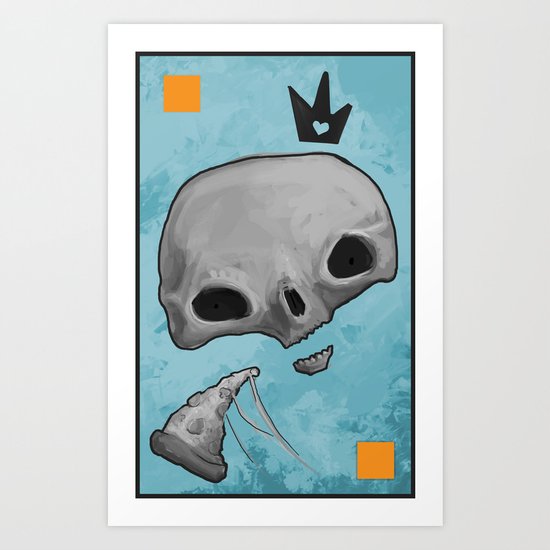 pizza skull king Art Print