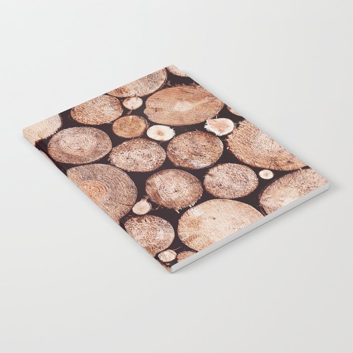 Stacked Round Logs x Hygge Scandi Rustic Cabin Notebook