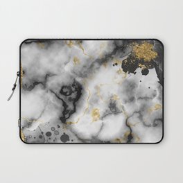 Marble Black White and Gold Laptop Sleeve