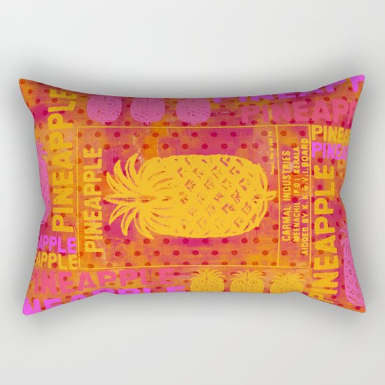 Pineapple pink orange colorful artwork Rectangular Pillow