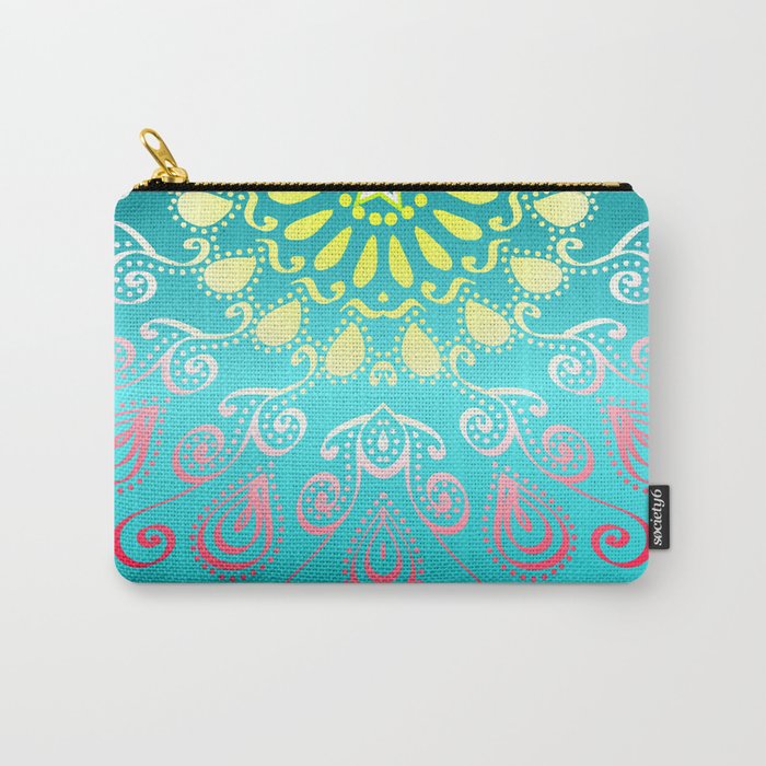 Turquoise Modern Mandala Design Carry-All Pouch
