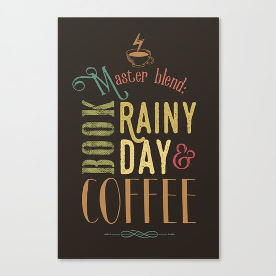 Coffee, book & rainy day Canvas Print