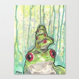 Frog Pileup Canvas Print