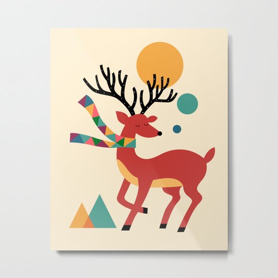 Deer Autumn Metal Print