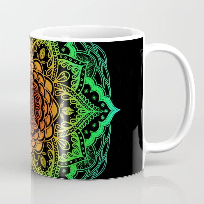 Mushroom Love Rainbow Mandala Coffee Mug