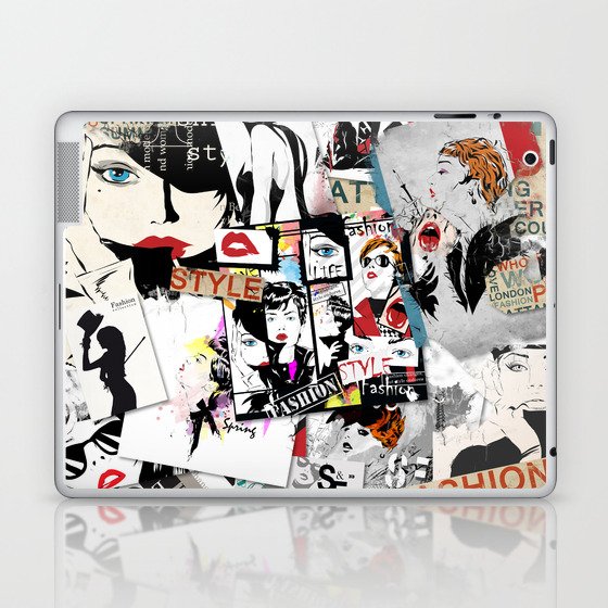 Modern Girl On Grunge background. Grunge style. The Modern Generation Laptop & iPad Skin