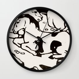 Resting horses (1880–1916) by Franz Marc. Wall Clock
