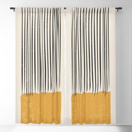 Mid Century Modern Minimalist Rothko Inspired Color Field With Lines Geometric Style Blackout Curtain