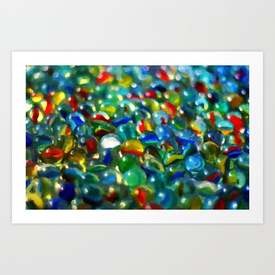 Marbles... Lost & Found - Painting Style Art Print