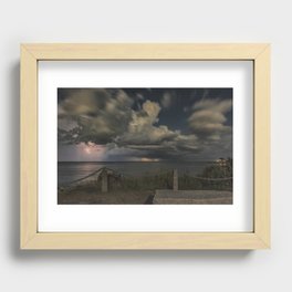 Sky lightning at Old Garden Beach Recessed Framed Print