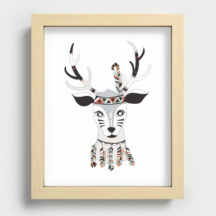 Deer art printable Recessed Framed Print