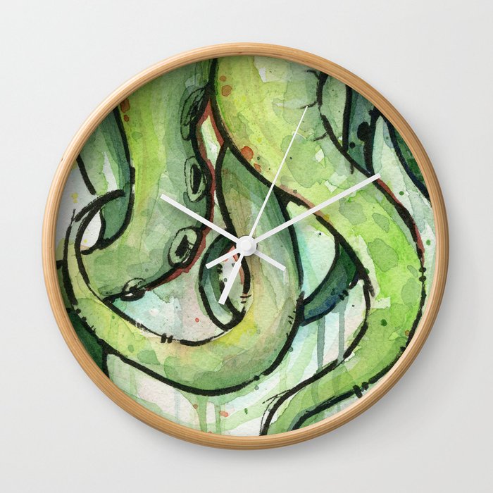 Cthulhu Green Tentacles Wall Clock