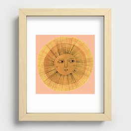 Sun Drawing Gold and Pink Recessed Framed Print