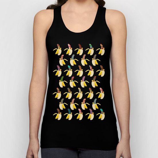 Anna Banana on blue Unisex Tank Top