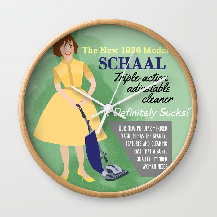 Kristen Schaal Vintage Vacuum Ad Wall Clock
