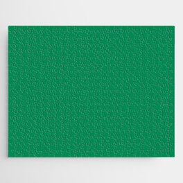 Trendy Simple Shamrock Green Solid Color Jigsaw Puzzle