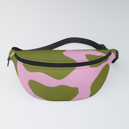 70s Cow Spots in Green on Pink Fanny Pack