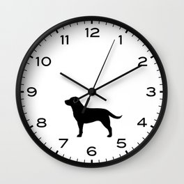 Black Labrador Retriever Dog Silhouette Wall Clock