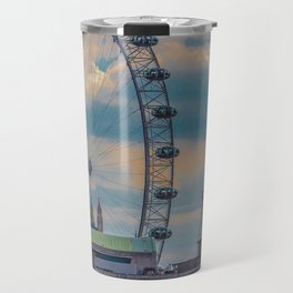 Great Britain Photography - London Eye And Big Ben In The Evening Travel Mug