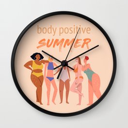 Body Positive Summer Girls Wall Clock