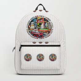 Times Square New York City Badge Backpack | Nyc, Bigapple, Typography, Timessquare, Broadway, Design, Badge, Emblem, Graphic, Usa 