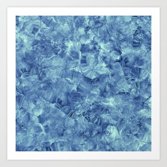 Blue onyx marble Art Print