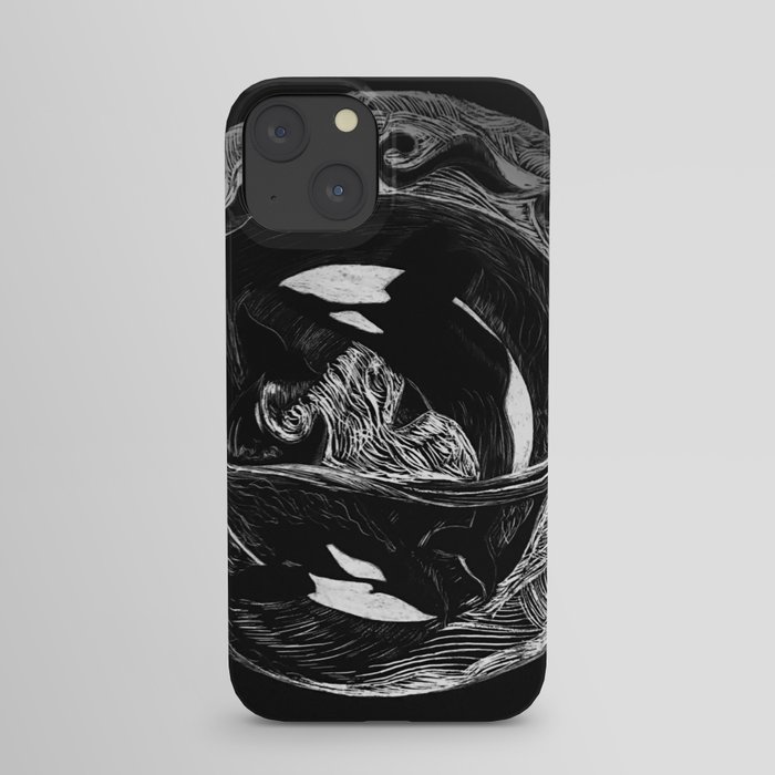 Orca Flow black-and-white iPhone Case