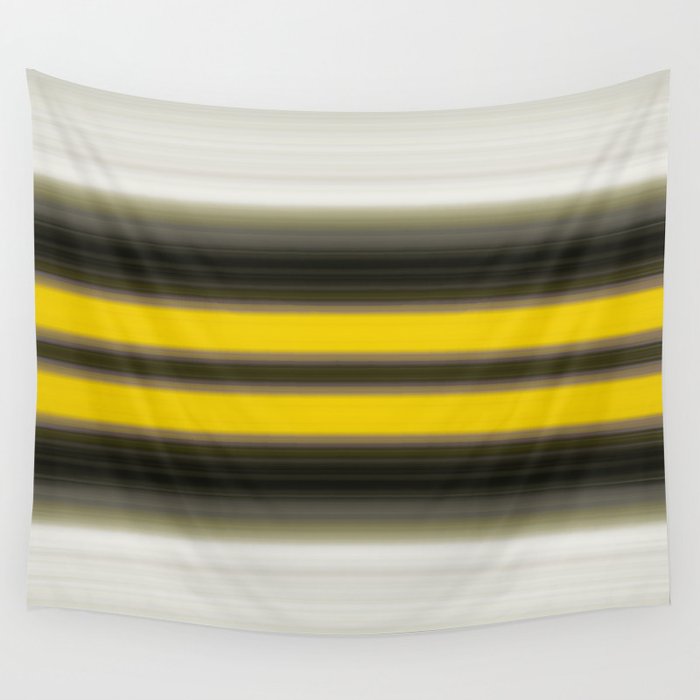 The Highway - Black Yellow Gray And White Art Wall Tapestry
