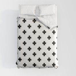 Black and White Swiss Cross Pattern Comforter