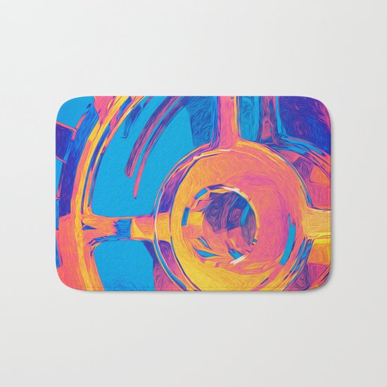 Abstract Macro Gears Bath Mat