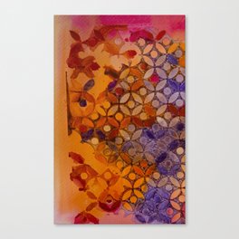 a piece of orange pink and purple Canvas Print