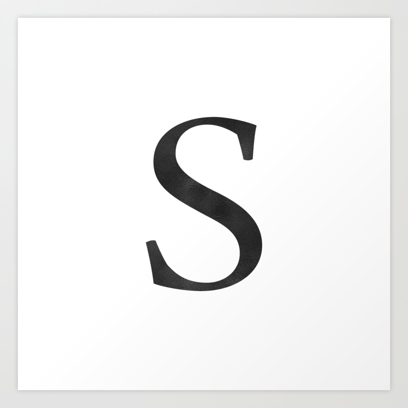 Letter S Initial Monogram Black And White Art Print By Followmeinstead Society6