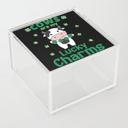 Cows Are My Lucky Charms St Patrick's Day Acrylic Box