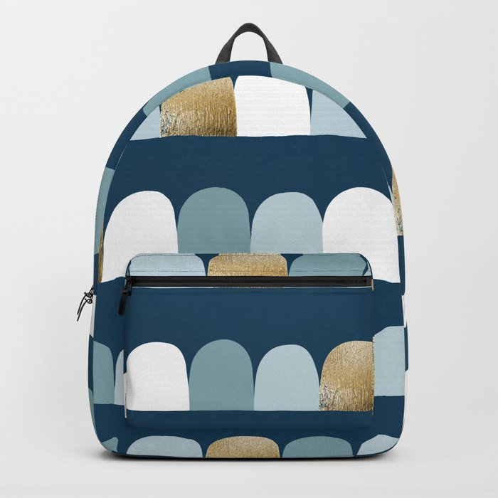 Abstract modern seamless pattern with realistic gold foil Backpack