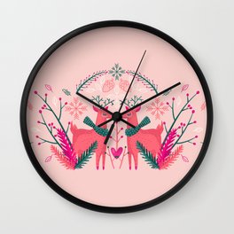 Rudolph And Rosi - Pastel Peach Wall Clock