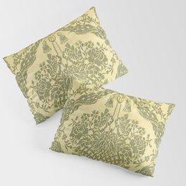 Gold Floral Fabric Pillow Sham