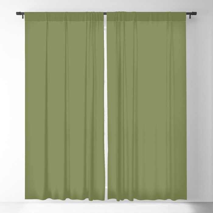 Summer Exploration Green Solid Color Pairs Farrow and Ball 2021 Color of the Year Sap Green W56 Blackout Curtain